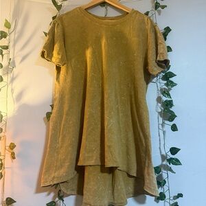 Free People Distressed Tee Short Sleeve Tunic Top / Dress